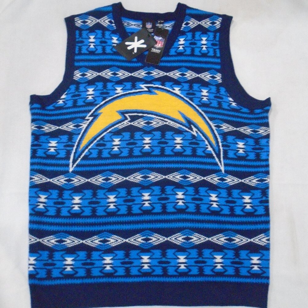 San Diego Chargers NFL Klew Aztec Print Ugly Sweater Vest Size XXL ADULT LA
